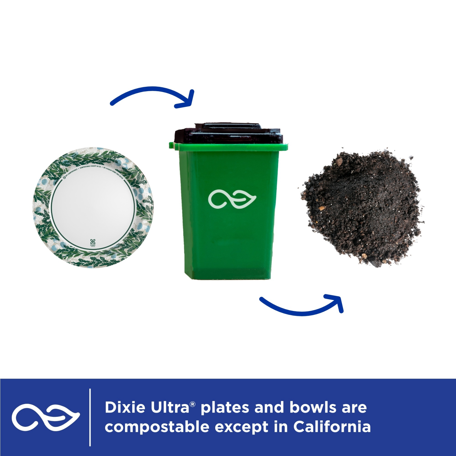 slide 3 of 8, Dixie Ultra Compostable 10 Inch Plates, 20 Count, 20 ct