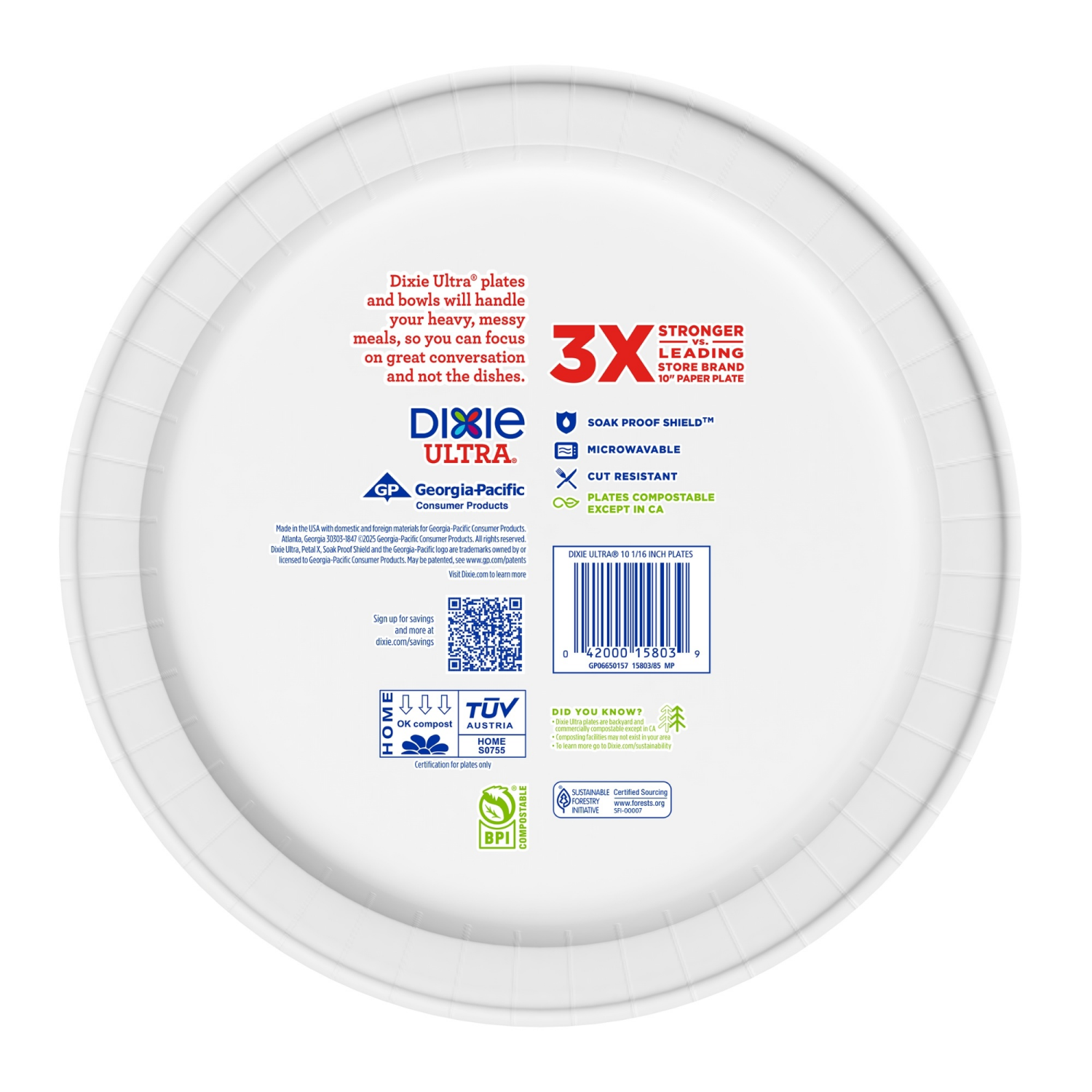 slide 8 of 8, Dixie Ultra Compostable 10 Inch Plates, 20 Count, 20 ct