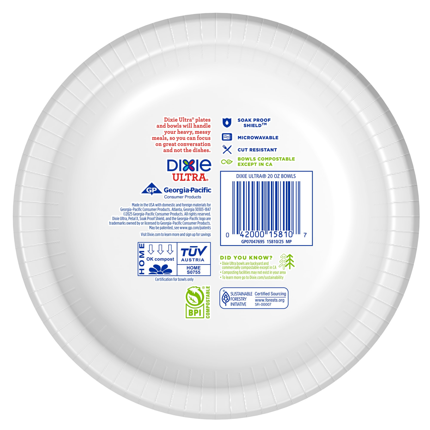 slide 2 of 8, Dixie Ultra Compostable Paper Bowls, 20 Oz, 56 Count, 56 ct