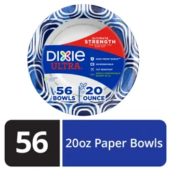Dixie Ultra Compostable Paper Bowls, 20 Oz, 56 Count