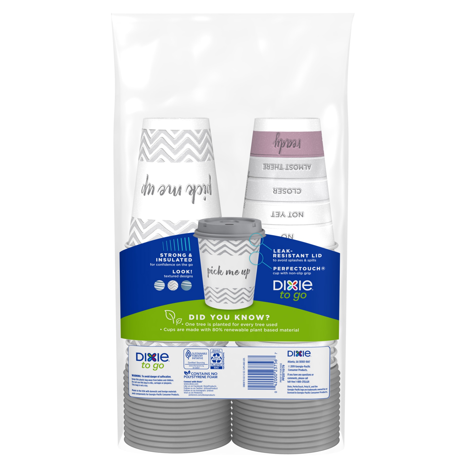 slide 3 of 7, DIXIE TO GO Disposable Paper Cups with Lids, 12 oz. Cups, 26 Count, 26 ct