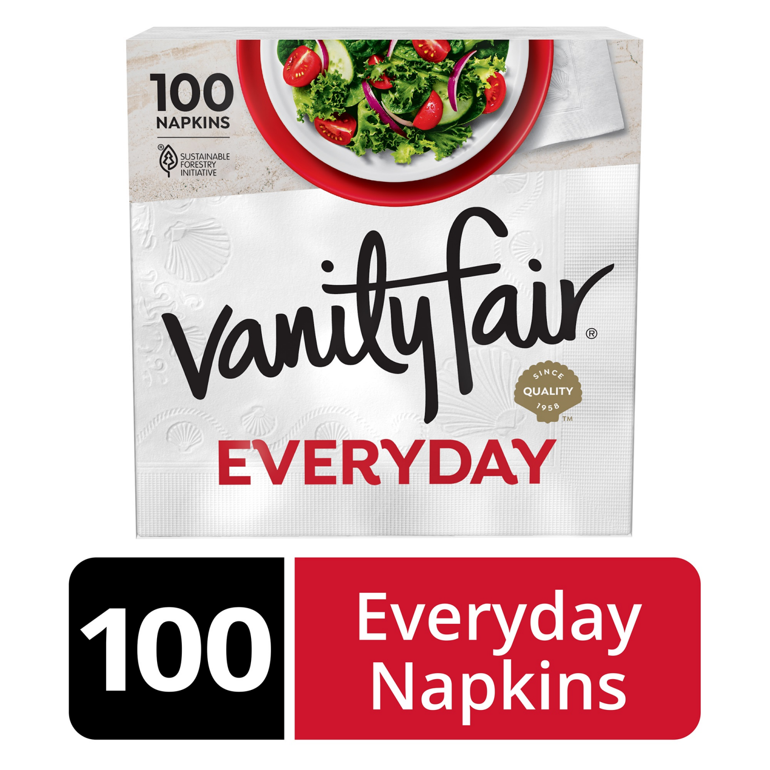slide 1 of 5, Vanity Fair Everyday Paper Napkins, 100 Count, 100 ct