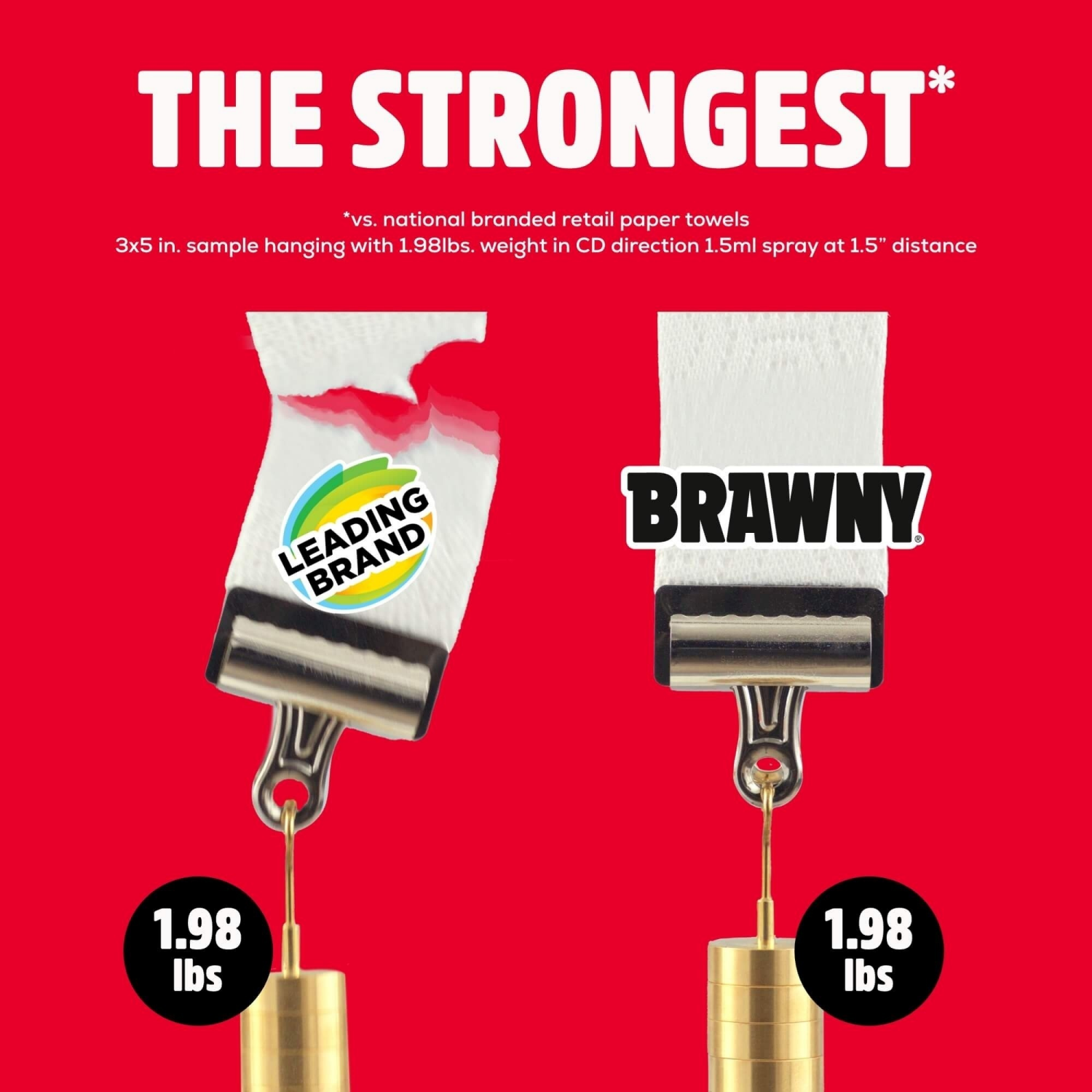 slide 7 of 8, Brawny TEAR-A-SQUARE PAPER TOWELS, 4 DOUBLE ROLLS, 4 ct