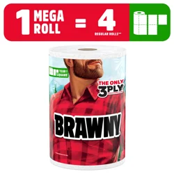 Brawny Tear-A-Square Paper Towels, 1 Mega Roll