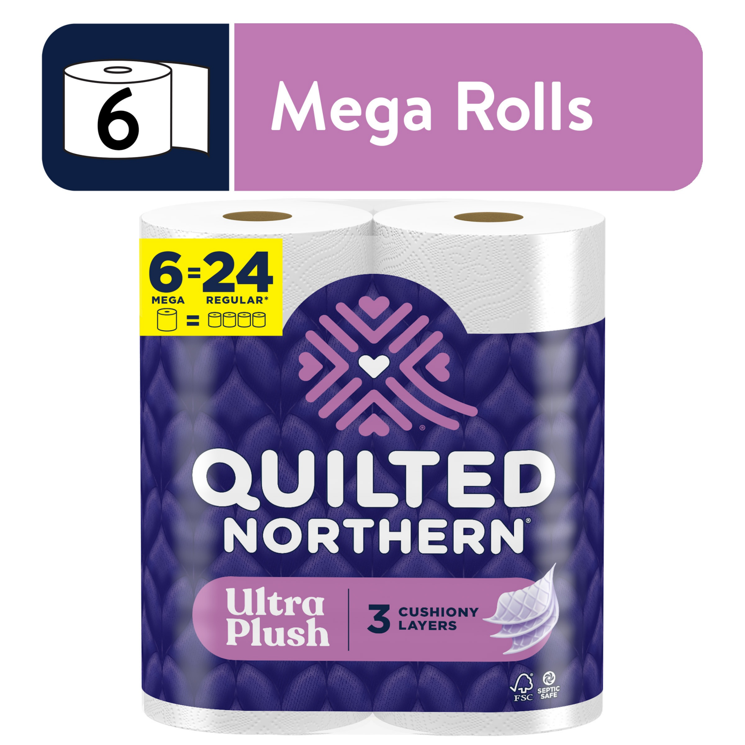 slide 1 of 8, Quilted Northern Ultra Plush Toilet Paper, 6 Mega Rolls, 6 ct