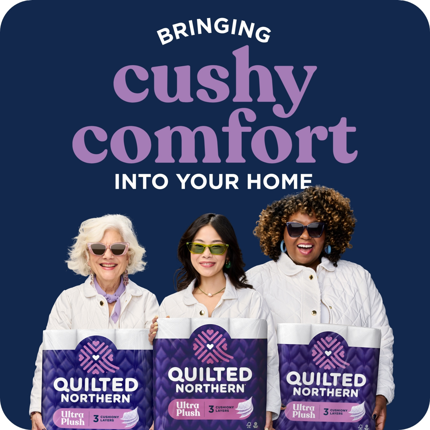 slide 6 of 8, Quilted Northern Bathroom Tissue, Unscented, Super Mega Rolls, 3-Ply, 8 ct