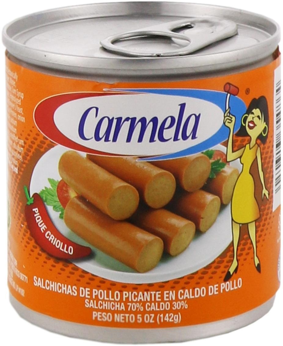 slide 1 of 1, Carmela Chicken Sausage&Boullion With Hot Spice (Can), 5 oz