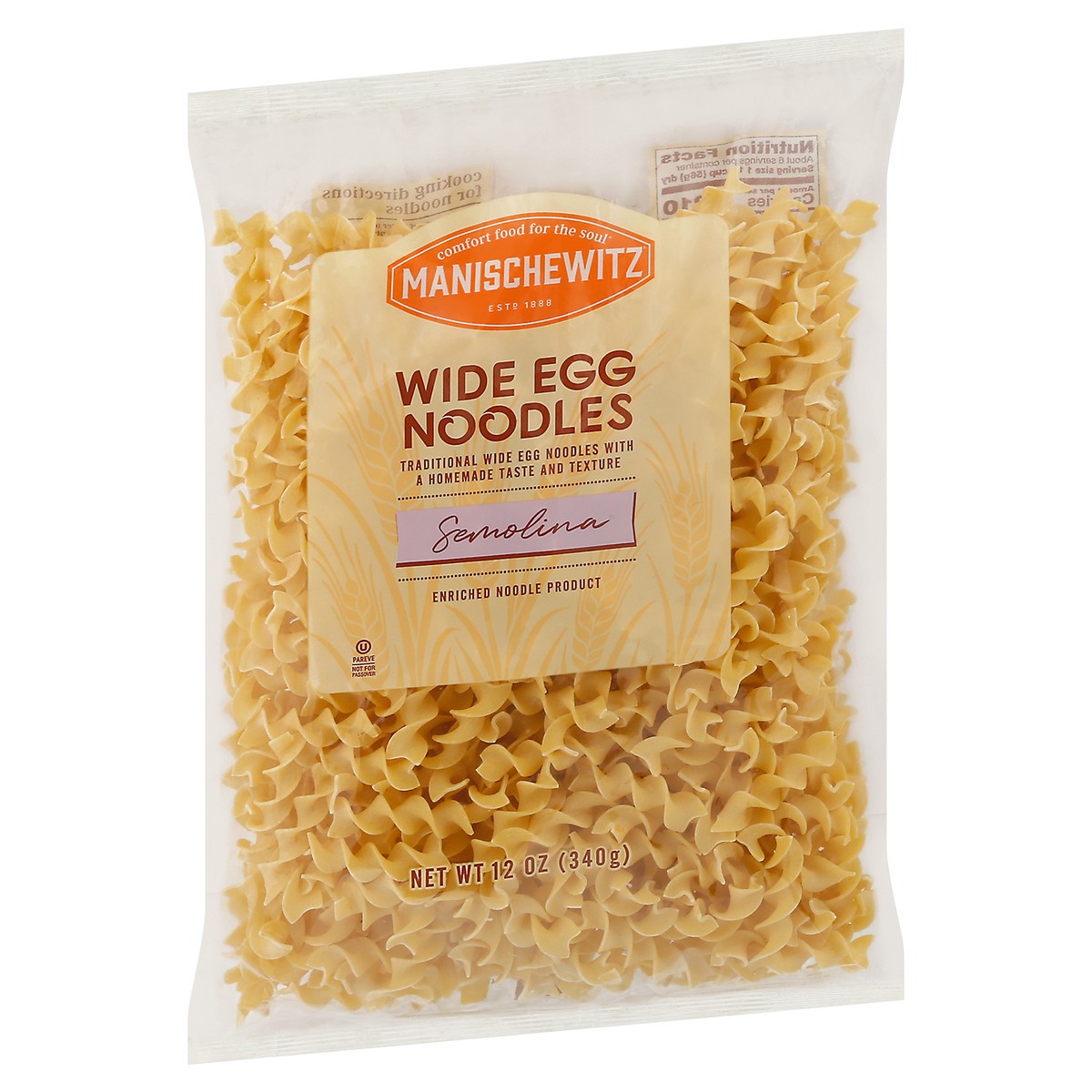 slide 3 of 9, Manischewietz Wide Homestyle Egg Noodles, 12 oz