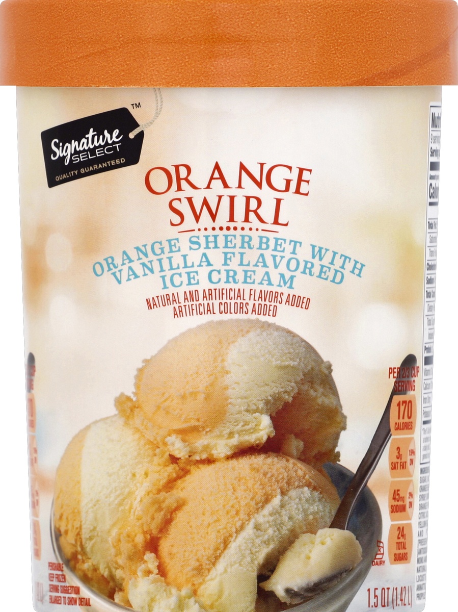 slide 2 of 3, Lucerne Dairy Farms Ice Cream Orange Sherbet & Vanilla, 1.75 qt