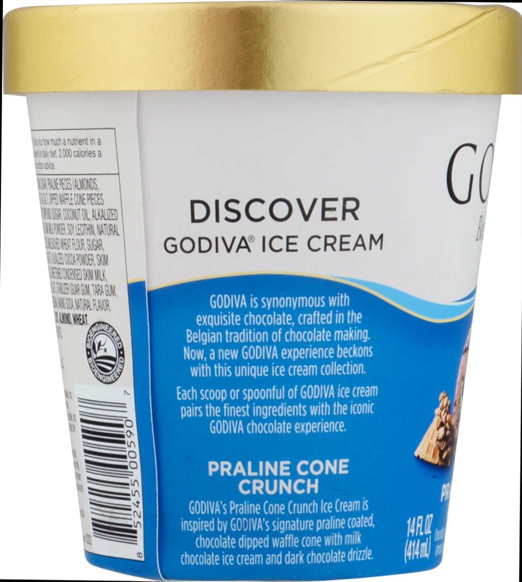 slide 5 of 9, Godiva Praline Cone Crunch Ice Cream 14 fl oz, 14 fl oz