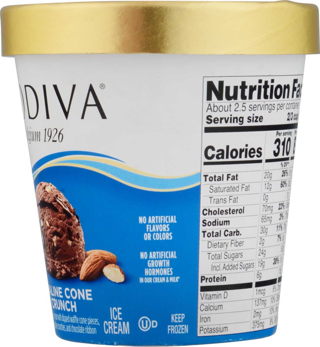 slide 6 of 9, Godiva Praline Cone Crunch Ice Cream 14 fl oz, 14 fl oz