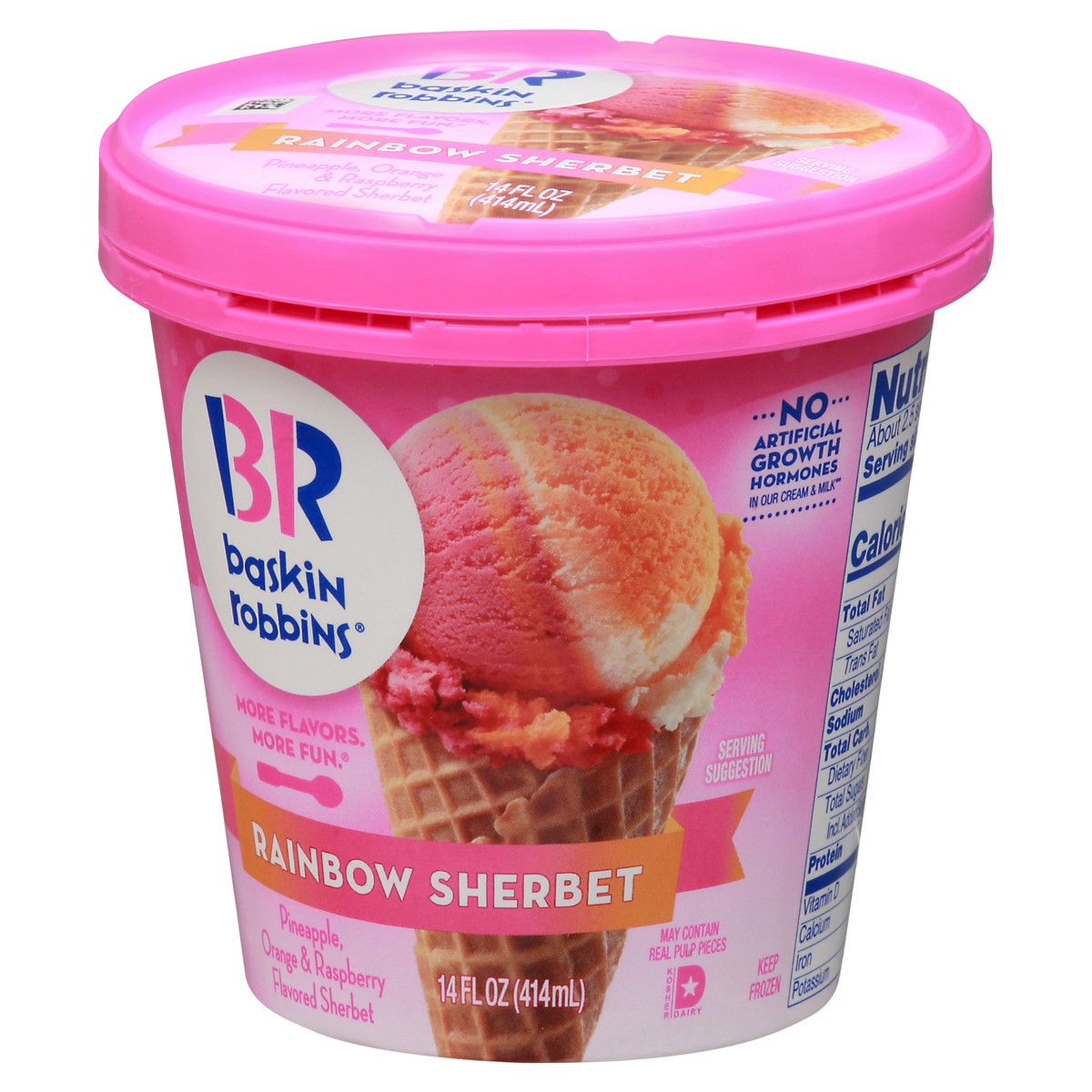 slide 3 of 9, Baskin-Robbins Rainbow Sherbet 14 fl oz, 