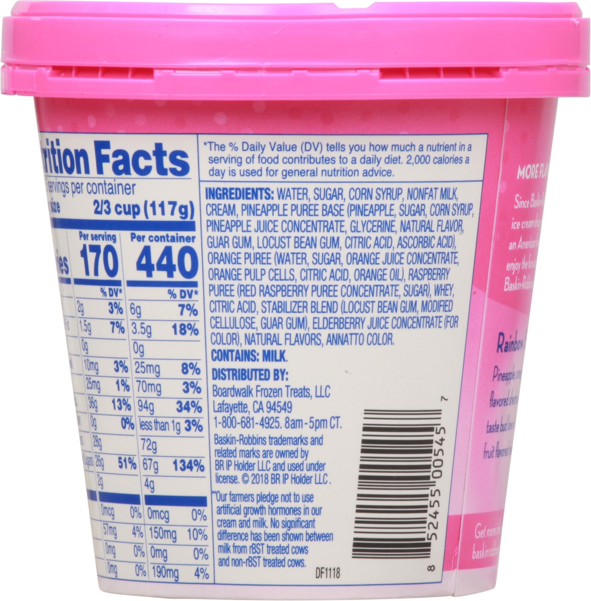 slide 4 of 9, Baskin-Robbins Rainbow Sherbet 14 fl oz, 