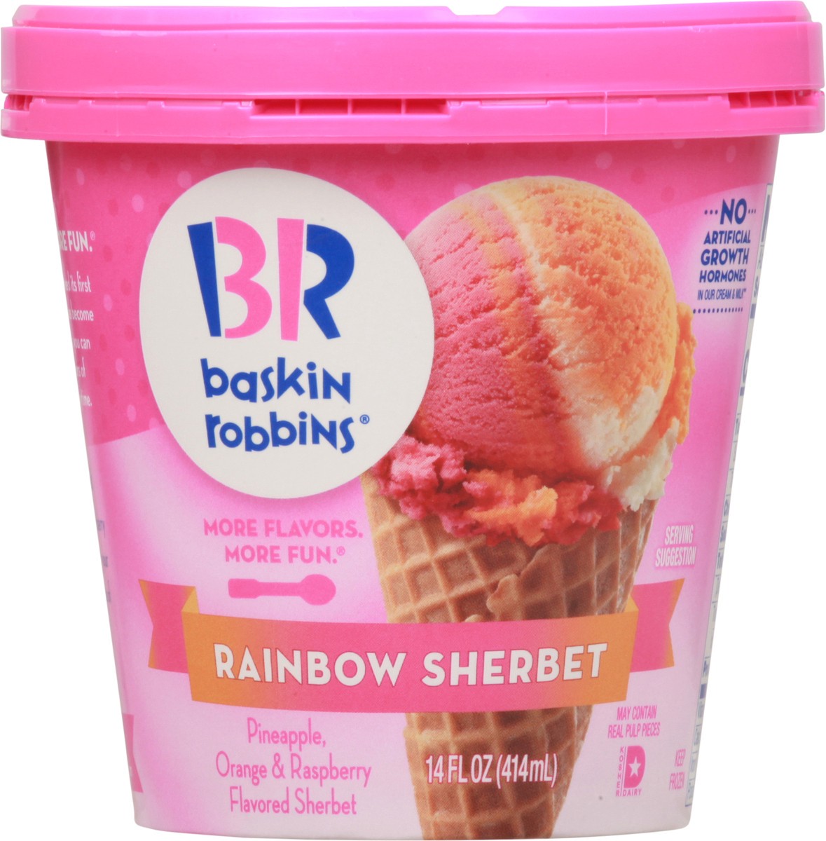 slide 6 of 9, Baskin-Robbins Rainbow Sherbet 14 fl oz, 