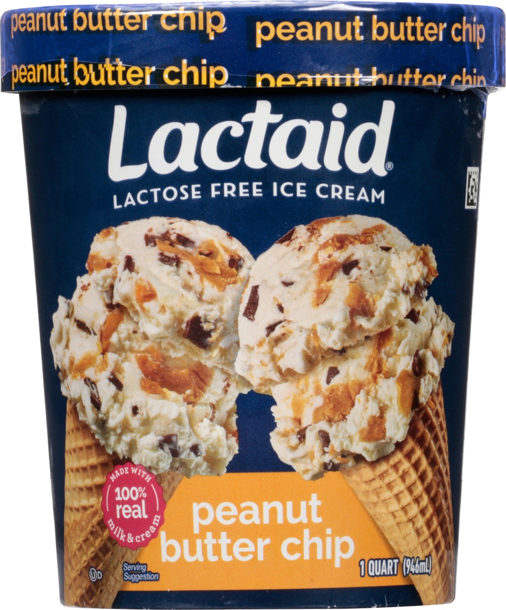 slide 6 of 9, Lactaid Peanut Butter Chip Ice Cream, 1 Quart, 32 oz