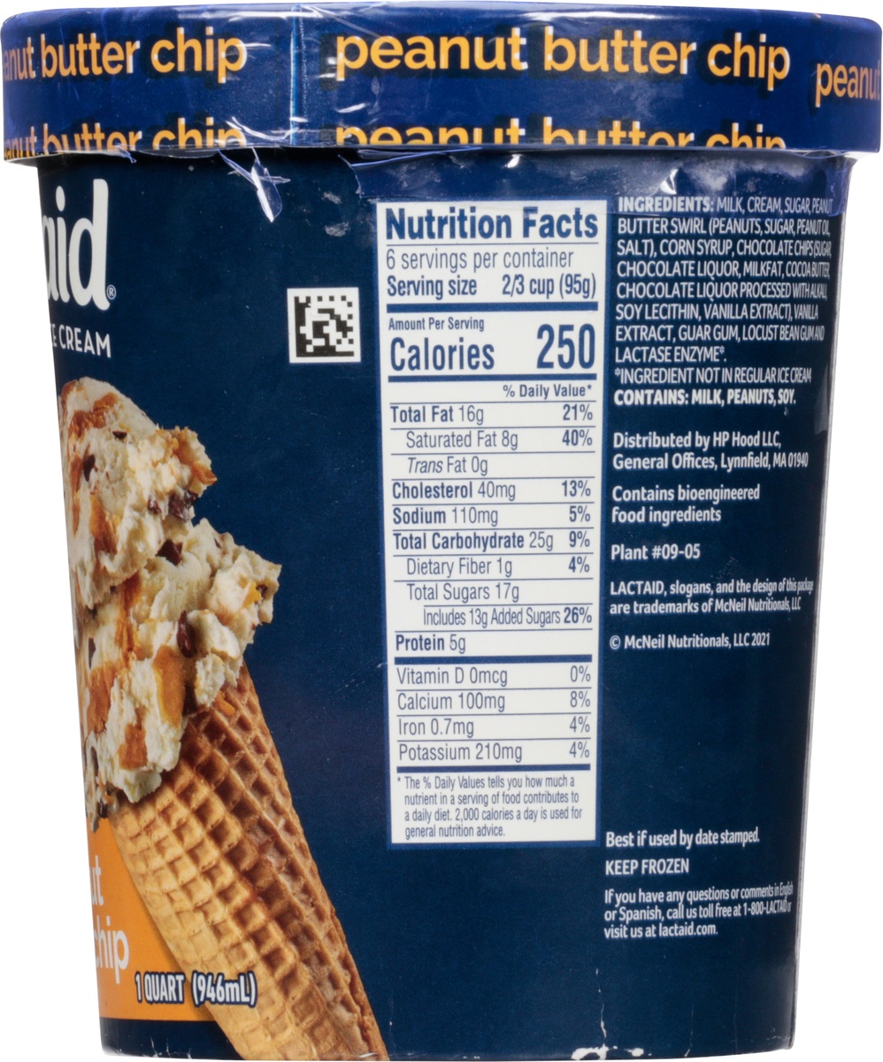 slide 8 of 9, Lactaid Peanut Butter Chip Ice Cream, 1 Quart, 32 oz
