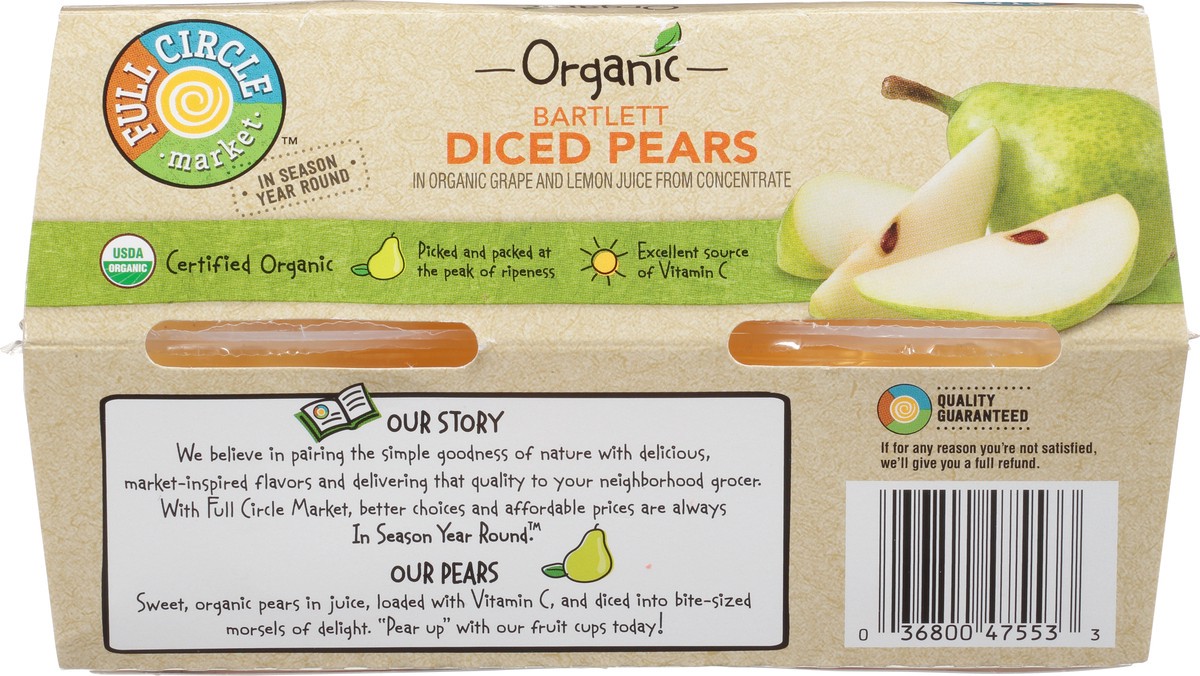 slide 6 of 9, Full Circle Market Organic Bartlett Diced Pears 4 ea, 4 ct