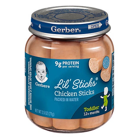 slide 1 of 1, Gerber Lil Sticks Baby Food Toddler Chicken Sticks, 2.5 oz