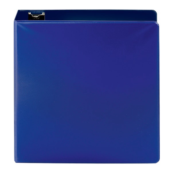 slide 8 of 10, Office Depot Brand Nonstick Round-Ring Binder, 3'' Rings, 64% Recycled, Blue, 3 in