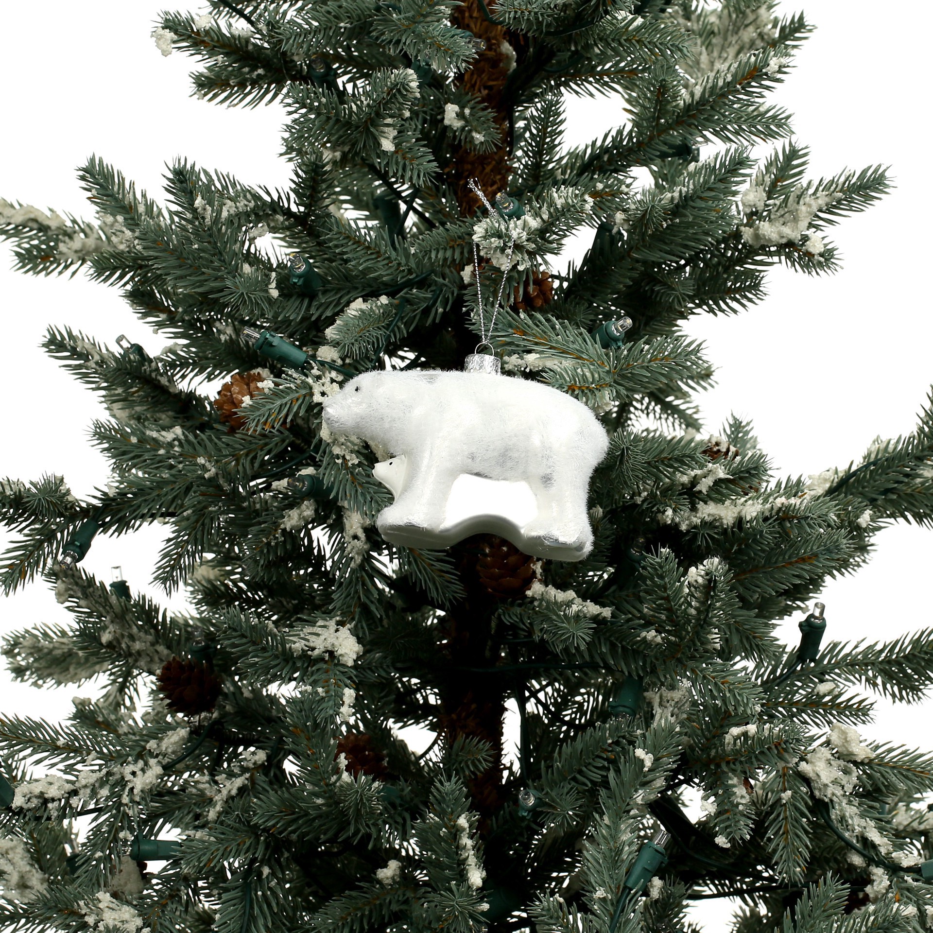 slide 2 of 3, 4.25" Polar Bear Glass Ornament By Ashland, 4.25 in