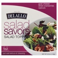 slide 1 of 1, DeLallo Salad Savors Fresh Goat Cheese Dried Cranberries & Walnuts Salad Topping, 3.5 oz