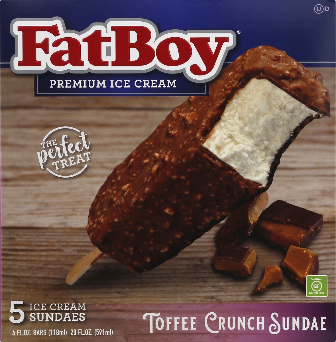 slide 6 of 9, Fat Boy Toffee Crunch Sundae Ice Cream Sundaes 5 ea, 5 ct
