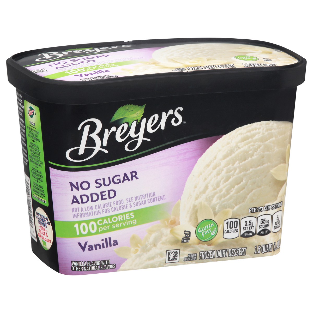 Breyers Ice Cream No Sugar Added Vanilla Frozen Dairy Dessert - 48oz 48 ...