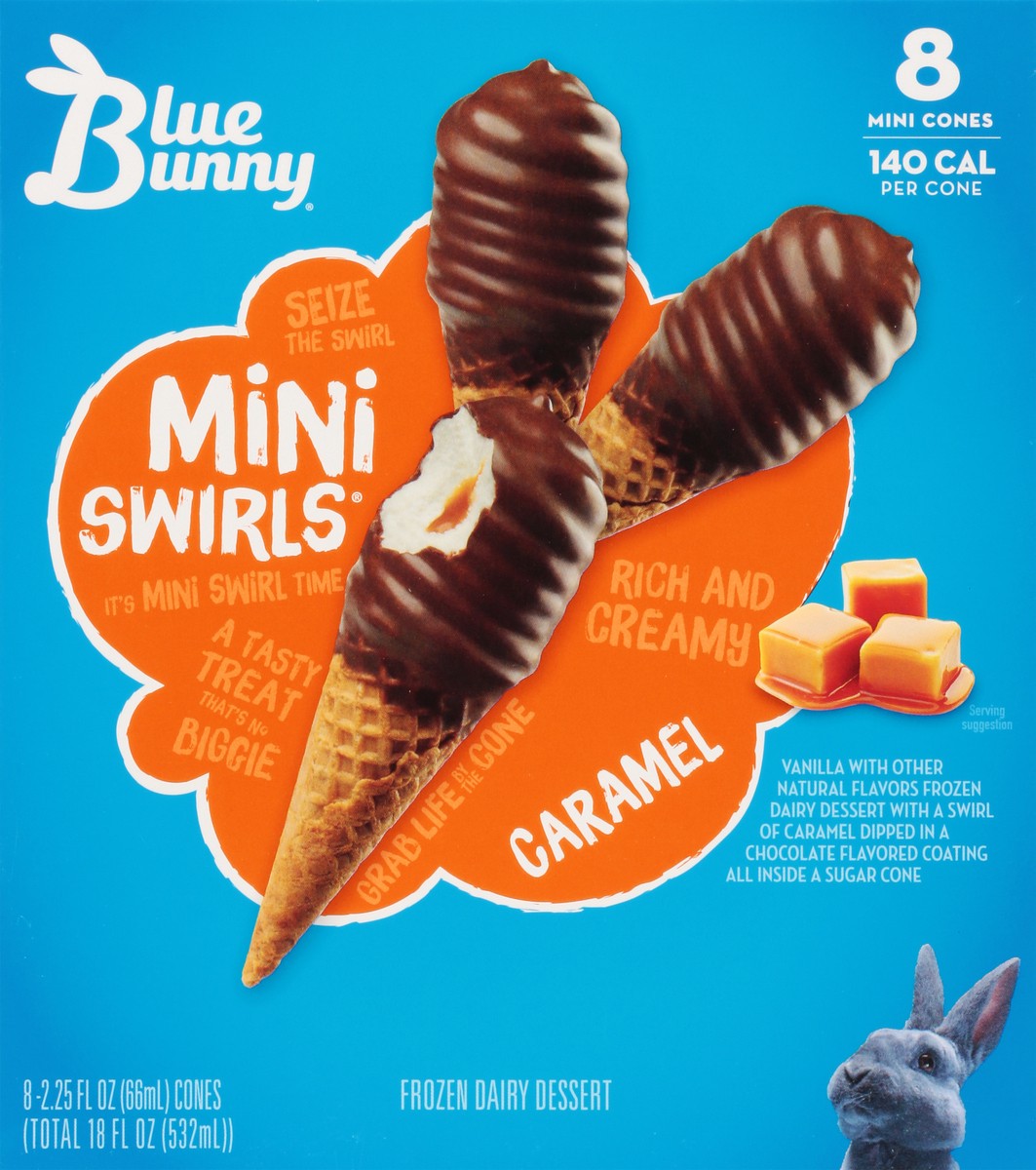 slide 6 of 9, Blue Bunny Mini Swirls Caramel, 8 ct