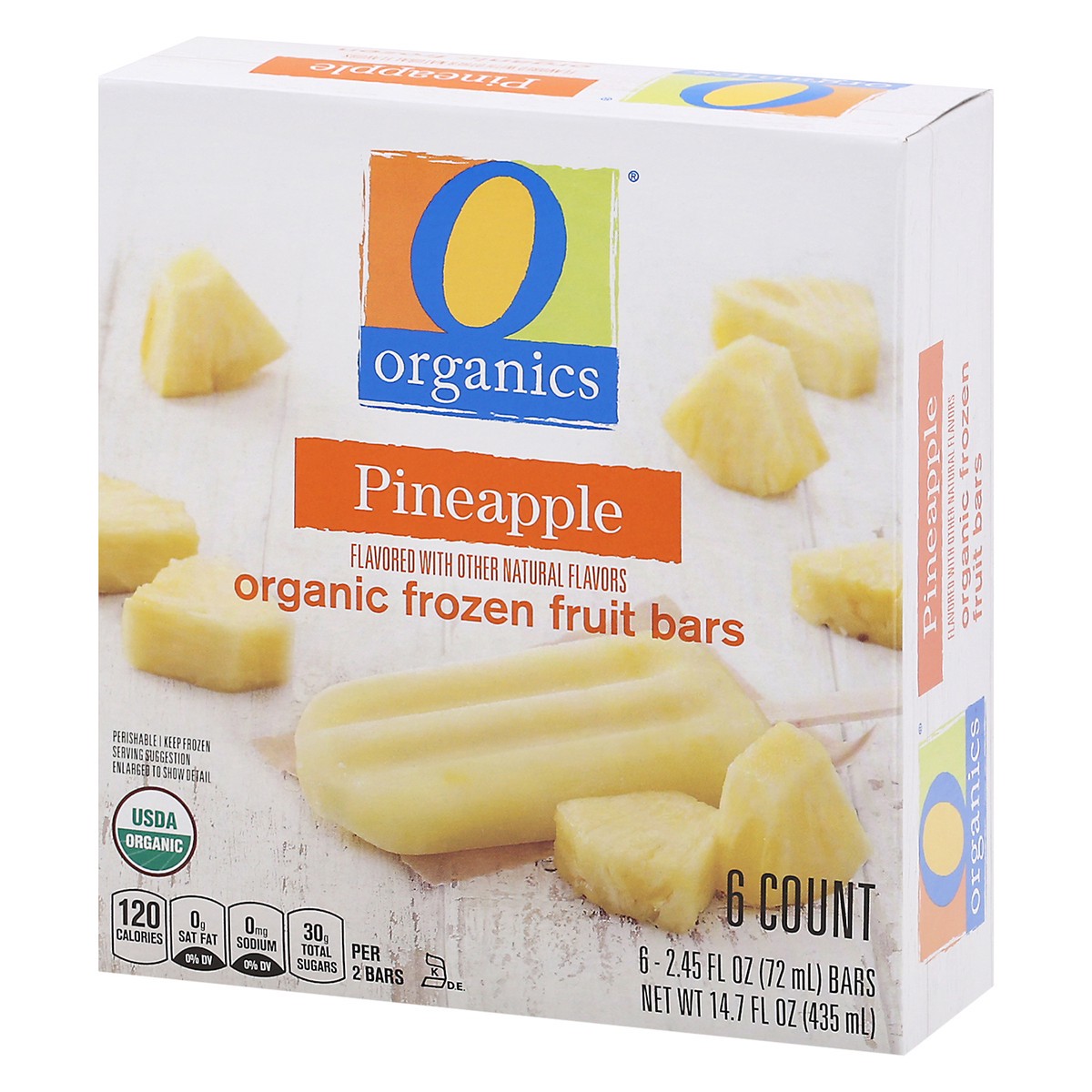 slide 3 of 9, O Organics Fruit Bars Pineapple, 6 ct; 2.45 oz