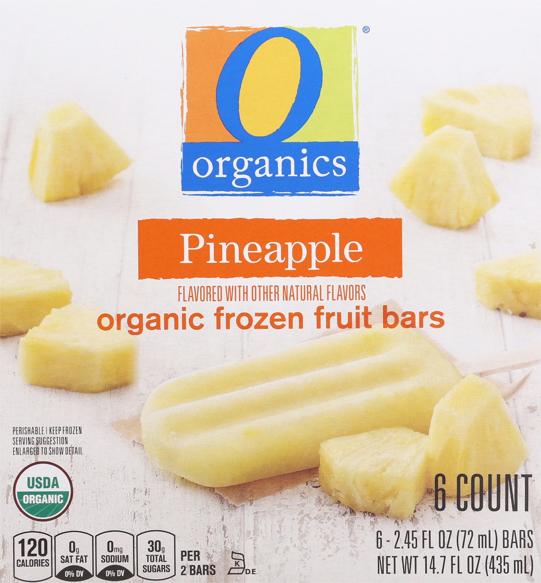 slide 6 of 9, O Organics Fruit Bars Pineapple, 6 ct; 2.45 oz
