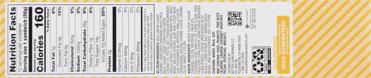 slide 9 of 9, Lucerne Dairy Farms Ice Cream Sandwiches Vanilla Caramel, 12 ct; 3.5 fl oz