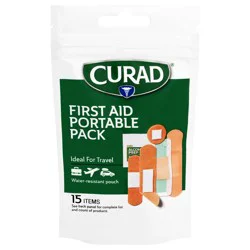 Curad First Aid Portable Pack 15 ea