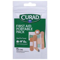 Curad First Aid Portable Pack 15 ea