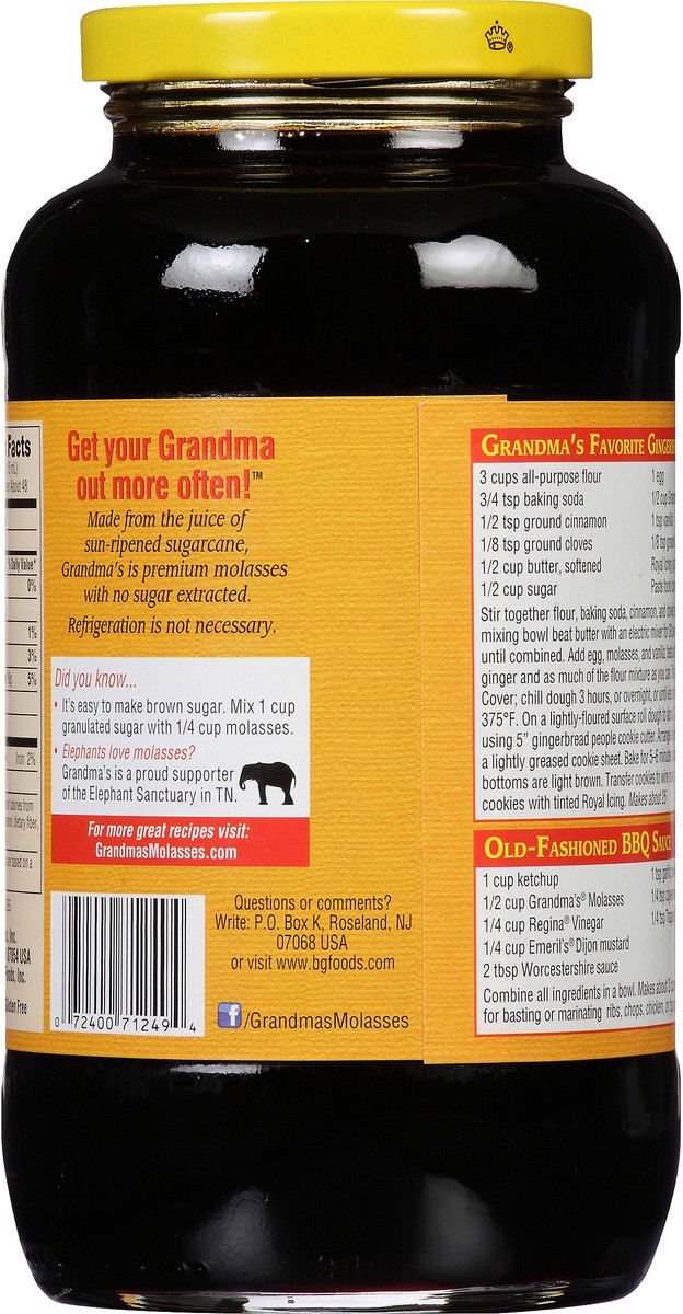 slide 3 of 7, Grandma's Unsulphured Original Molasses 24 oz, 24 fl oz