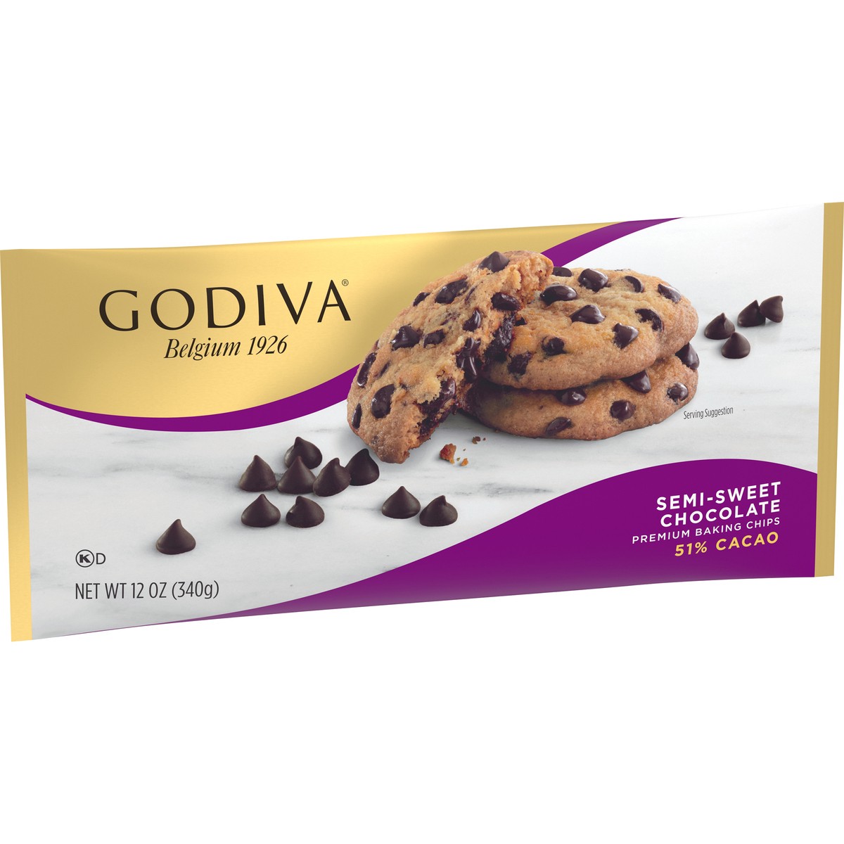 slide 7 of 9, GODIVA Semi Sweet Chocolate Premium Baking Chips, 11 oz Bag, 12 oz