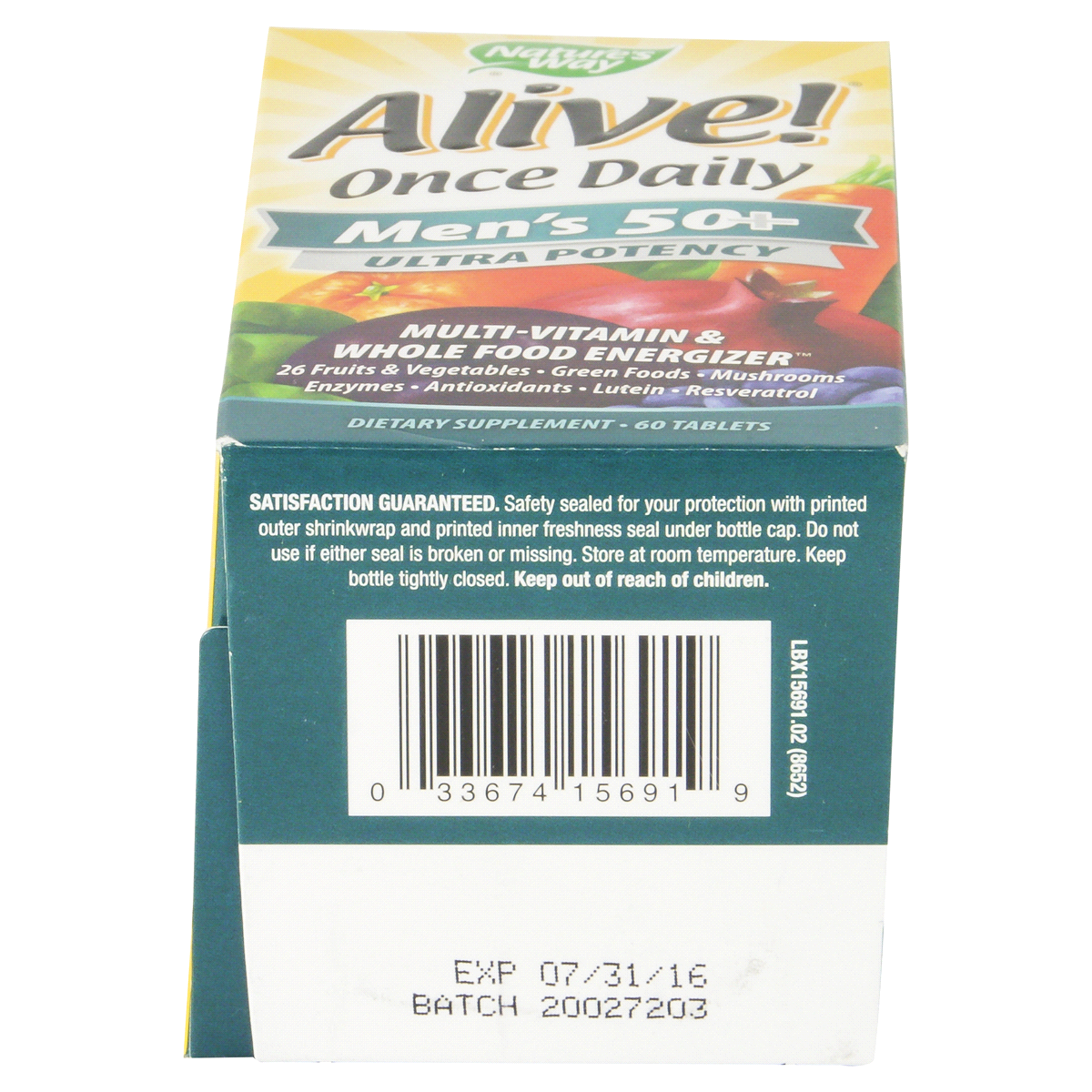 slide 2 of 6, Nature's Way Alive! Men's 50+ Ultra Multivitamin 60 Tablets, 60 ct