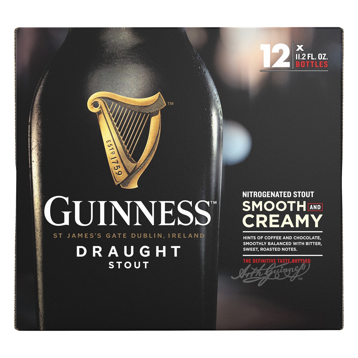 slide 1 of 4, Guinness Nitrogenated Draught Stout Beer 12 ea, 12 ct; 11.2 oz