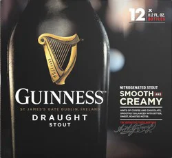 Guinness Nitrogenated Draught Stout Beer 12 ea