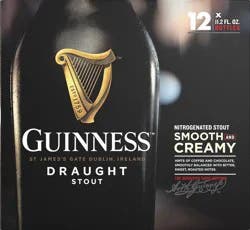 Guinness Nitrogenated Draught Stout Beer 12 ea