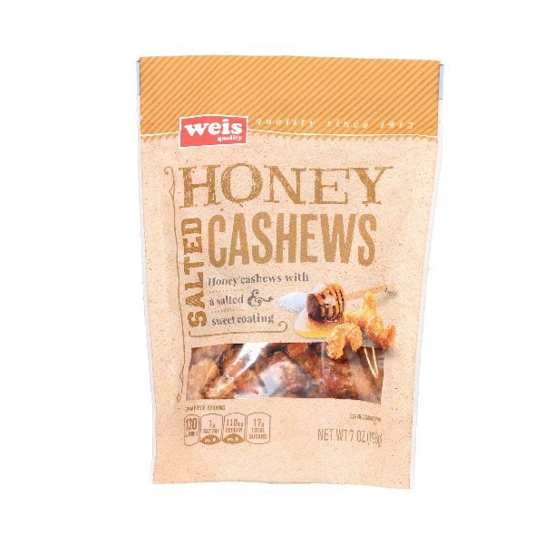 slide 1 of 1, Weis Quality Honey Salted Cashews - 7 oz, 7 oz