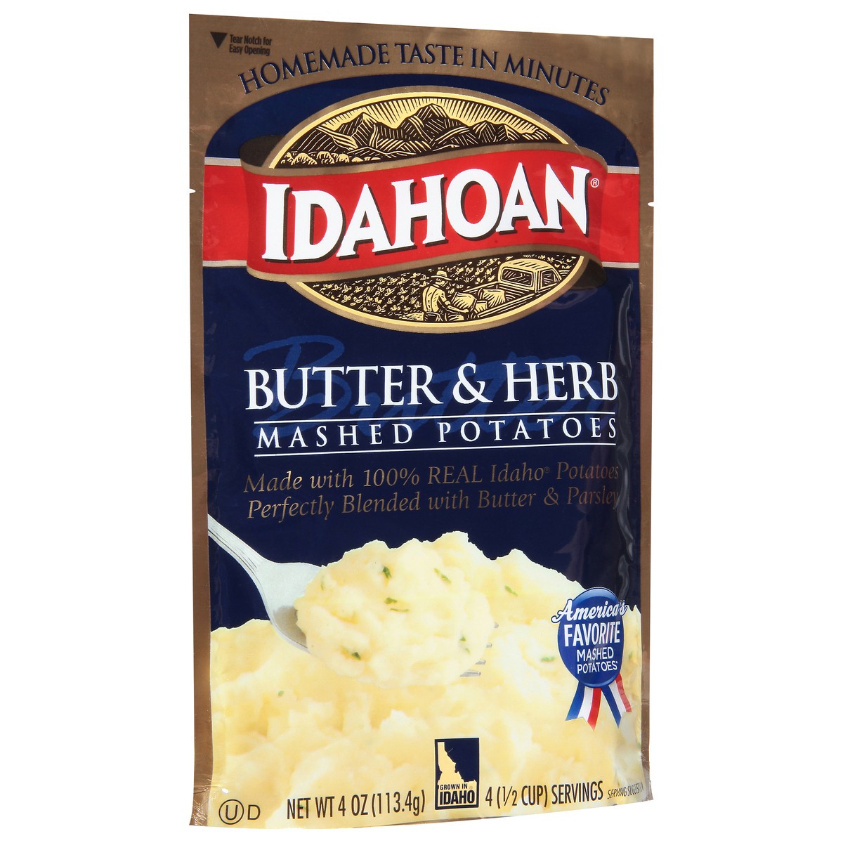 slide 8 of 9, Idahoan Butter & Herb Mashed Potatoes 4 oz, 4 oz