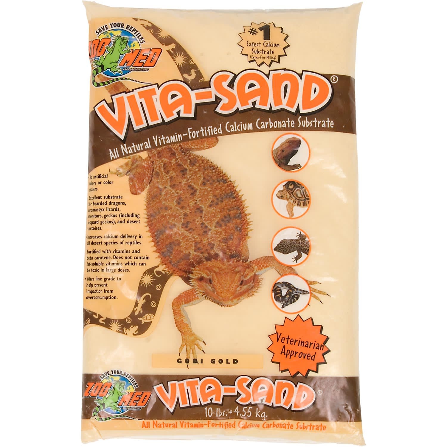 slide 1 of 1, Zoo Med Vita-Sand in Gobi Gold, 10 lb