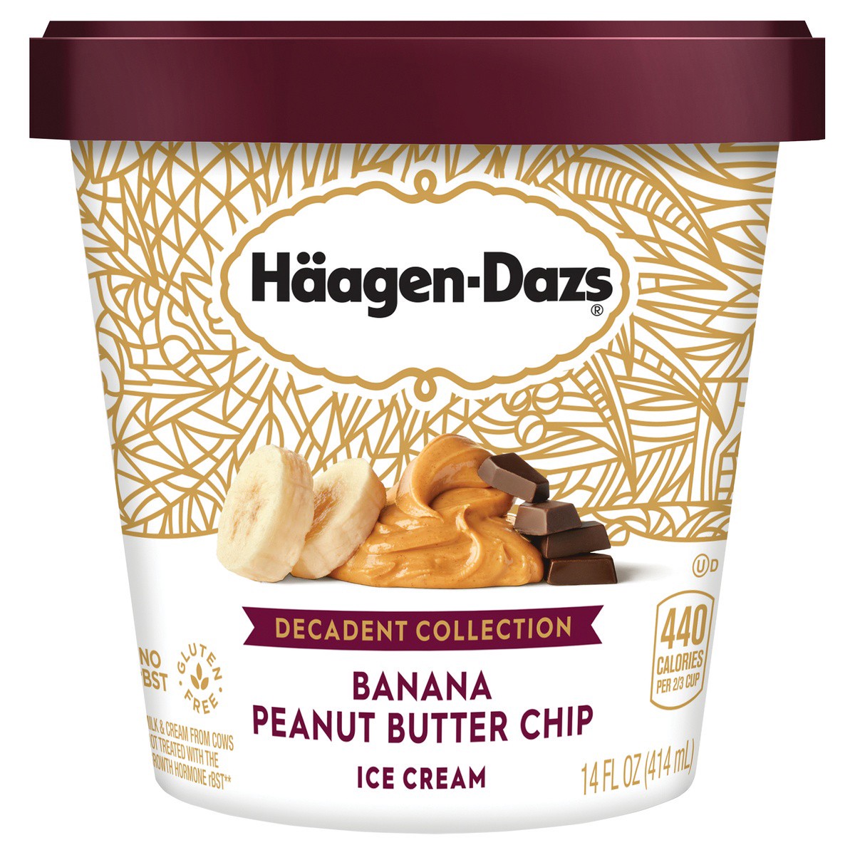 slide 1 of 2, Häagen-Dazs Banana Peanut Butter Chip Ice Cream, 14 fl oz