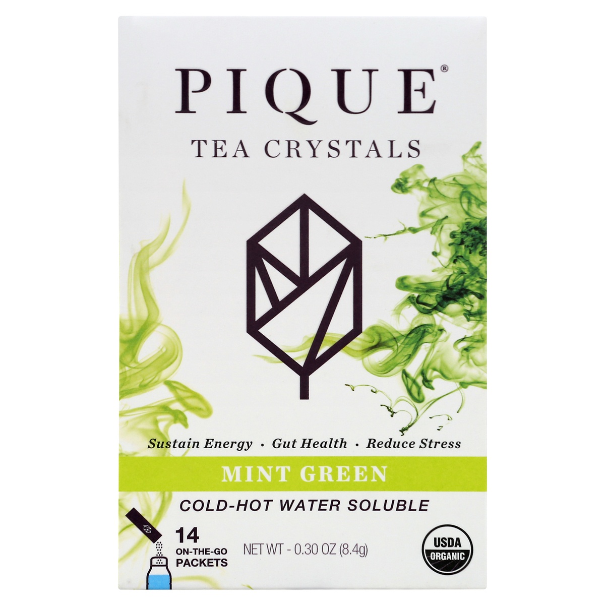 slide 1 of 1, Pique Tea Crystals, Mint Green, On-the-Go Packets - 14 ct, 14 ct