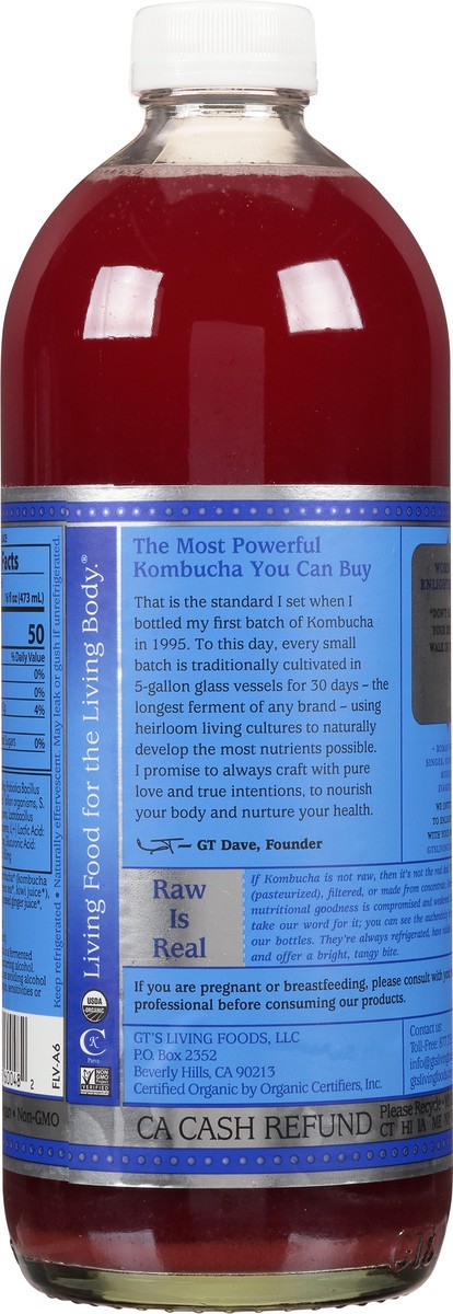 slide 10 of 12, GT's Gingerberry Raw Kombucha 48 fl oz Bottle, 48 fl oz