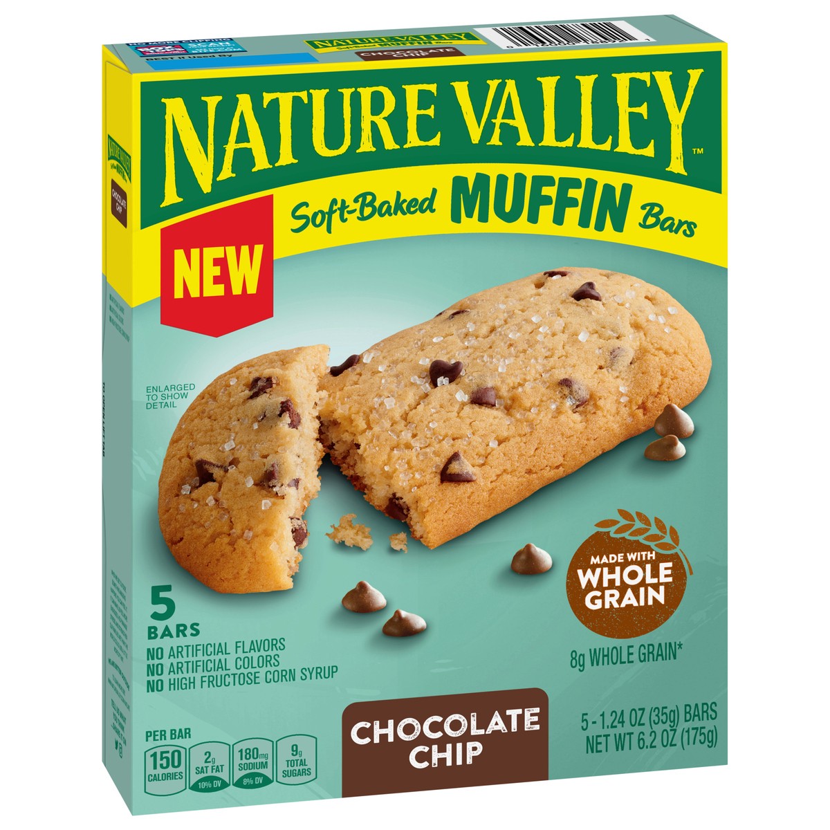 slide 8 of 9, Nature Valley Soft-Baked Muffin Bars, Chocolate Chip, Snack Bars, 5 Bars, 6.2 OZ, 6.2 oz