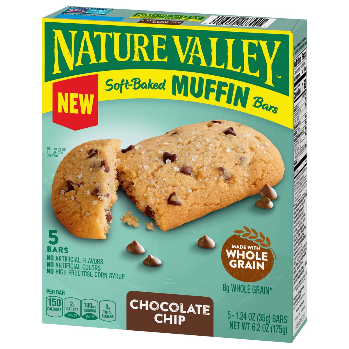 slide 3 of 9, Nature Valley Soft-Baked Muffin Bars, Chocolate Chip, Snack Bars, 5 Bars, 6.2 OZ, 6.2 oz