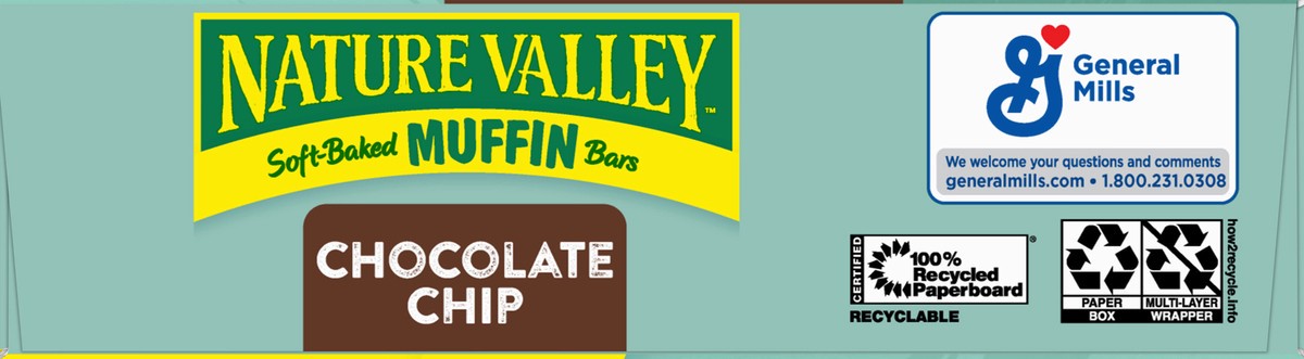 slide 4 of 9, Nature Valley Soft-Baked Muffin Bars, Chocolate Chip, Snack Bars, 5 Bars, 6.2 OZ, 6.2 oz