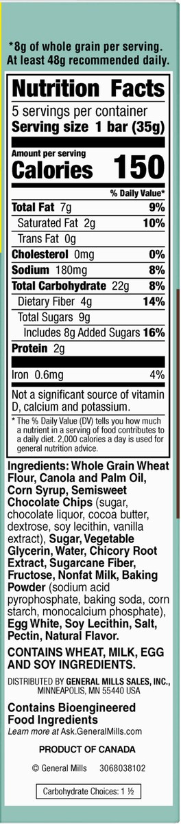 slide 9 of 9, Nature Valley Soft-Baked Muffin Bars, Chocolate Chip, Snack Bars, 5 Bars, 6.2 OZ, 6.2 oz
