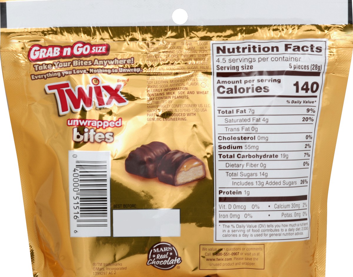 slide 2 of 6, TWIX Caramel Bites Size Chocolate Cookie Bar Candy Grab & Go Size Pouch, 4.5 oz, 4 oz